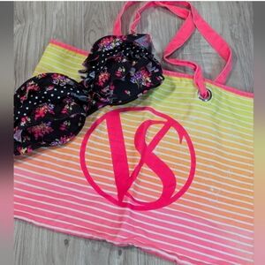 Victoria's Secret Bikini Top & Beach Bag